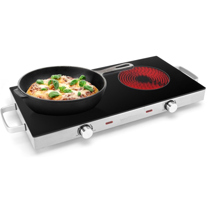 PROFI COOK infrared double hob PC-DKP 12, glass ceramic, 2800 watt